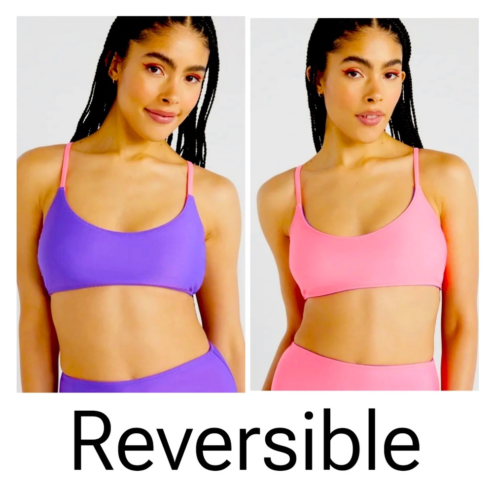 NWT No Boundaries Reversible Bikini Bralette Swim Top Size Medium